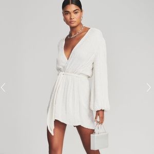 Retrofete Gabrielle Robe Dress - Moonglow White XL